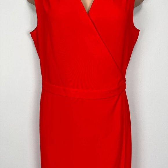 Gibson Latimer V Neck Sleeveless Wrap Jumpsuit Crimson Red plus size 18 - Picture 4 of 16